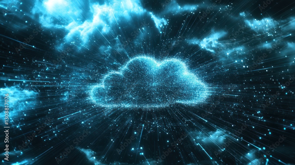 Poster abstract cloud computing concept