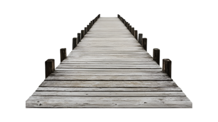Wooden Dock Pathway Leading to the Unknown Grey White Brown