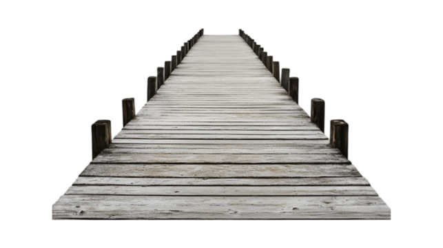Wooden Dock Pathway Leading to the Unknown Grey White Brown