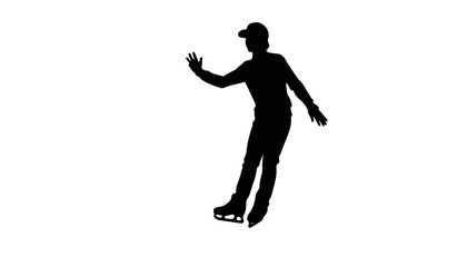 Obraz premium Skater performing on ice in silhouette