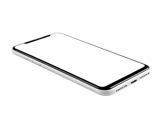 Modern Smartphone with Interactive Finger Action for App Mockups and UI Design on transparent background