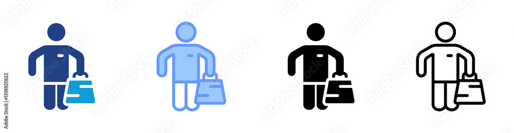 Poster Consumer icon set multiple style collection