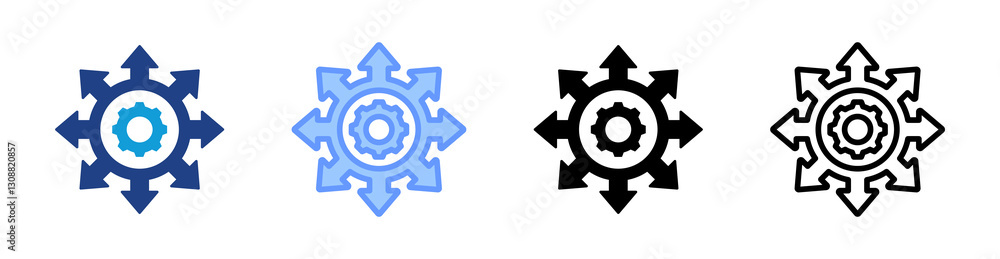 Poster Expansion icon set multiple style collection
