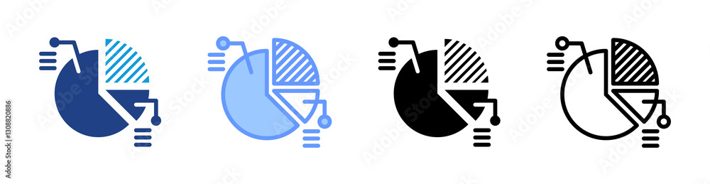 Poster Market Share icon set multiple style collection