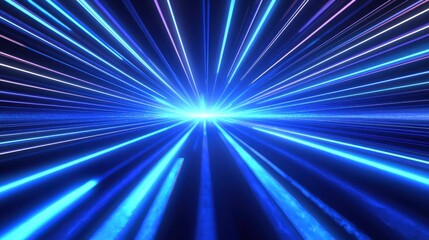 Obraz premium Abstract neon light rays background. Vector blue glowing lines air flow effect. Laser beams luminous abstract sparkling 