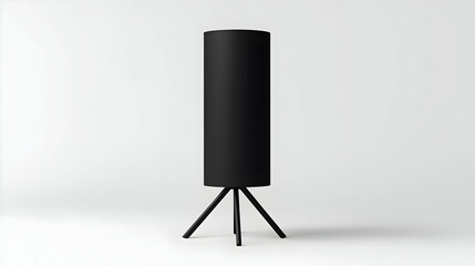 Modern Black Cylinder Lamp on Tripod Stand for Contemporary Decor