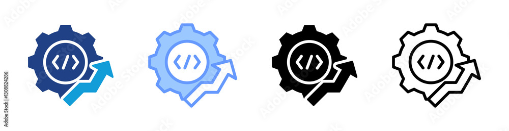 Poster Development icon set multiple style collection