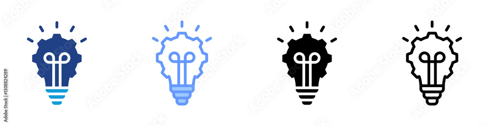 Poster Implementation icon set multiple style collection