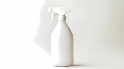 A sleek white plastic spray bottle with an easy-to-use trigger mechanism designed for cleaning solutions, perfect for every household cleaning task.