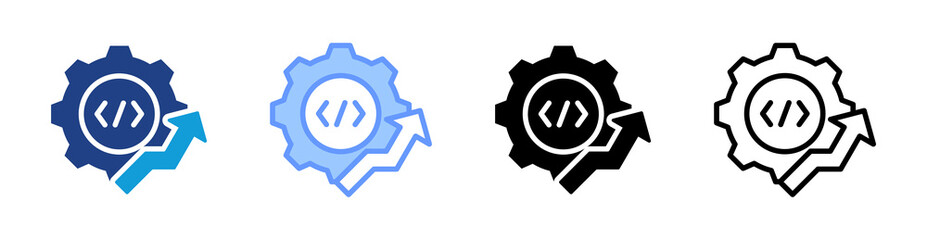 Development icon set multiple style collection