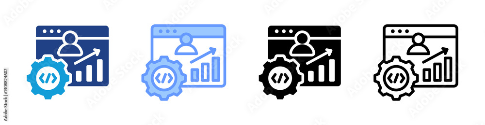 Poster Performance icon set multiple style collection