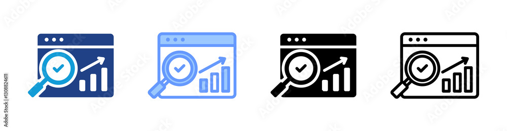 Poster Monitoring icon set multiple style collection