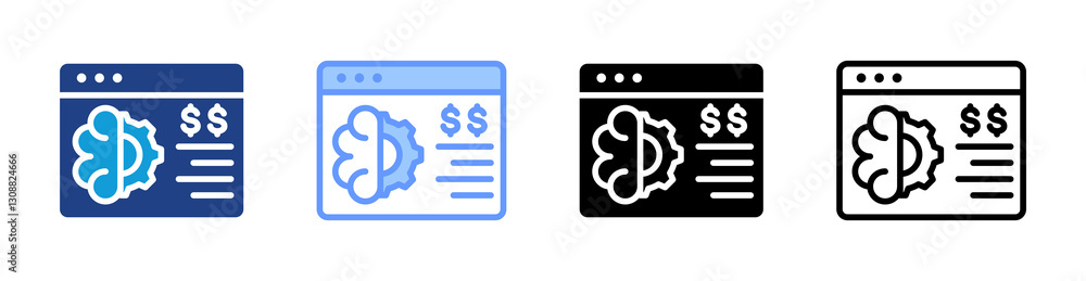 Poster business intelligence icon set multiple style collection