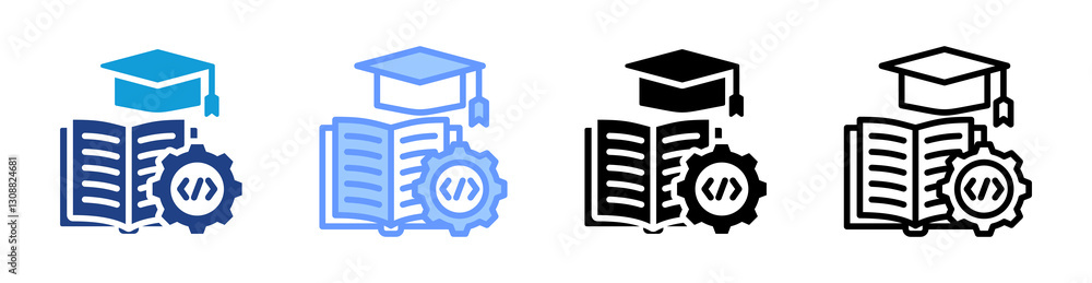 Aufkleber knowledge management icon set multiple style collection