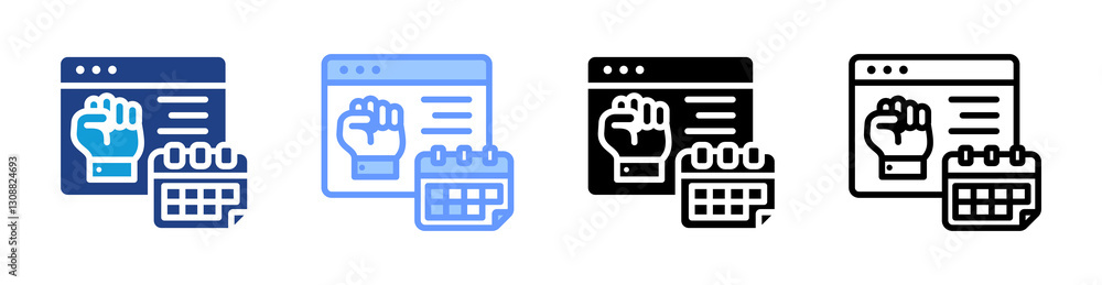 Poster Erp icon set multiple style collection