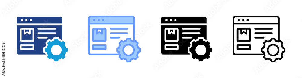 Poster inventory management icon set multiple style collection