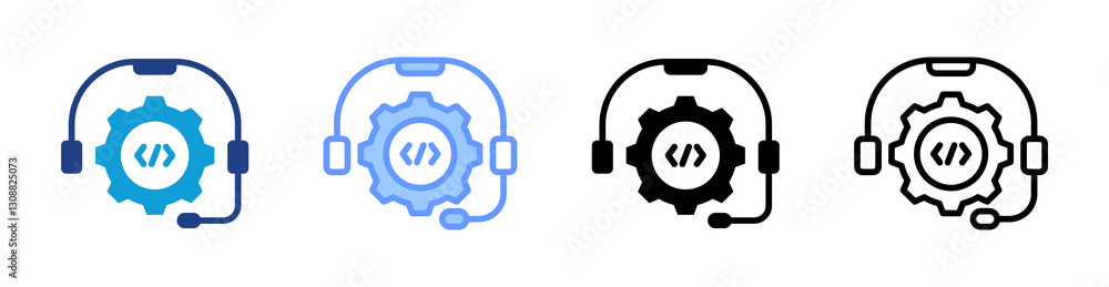 Poster Support icon set multiple style collection