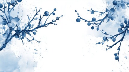 Obraz premium Chinese style ink wash flower painting