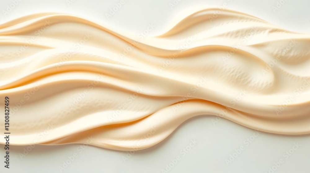 Poster luxurious cream-colored texture with smooth, flowing waves and delicate soft folds. elegant abstract