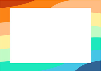 Obraz premium Abstract rainbow border background with gradient and curved lines. Colorful gradient border