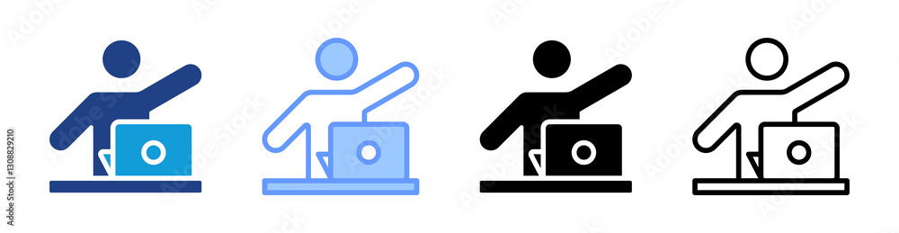 Poster User icon set multiple style collection