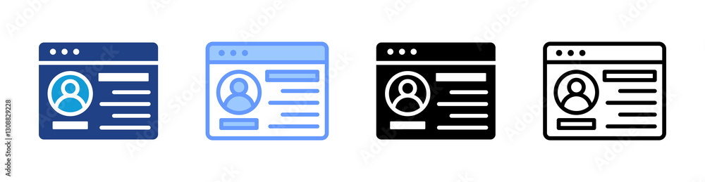 Poster Account icon set multiple style collection