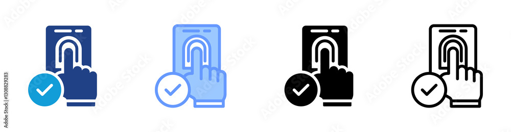 Aufkleber biometric icon set multiple style collection