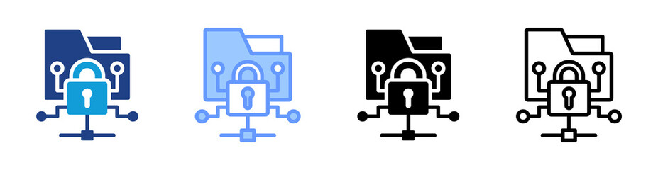 Encryption icon set multiple style collection