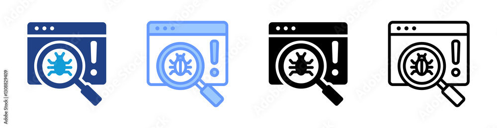 Aufkleber malware icon set multiple style collection