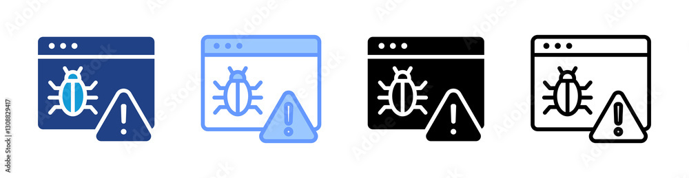 Poster virus icon set multiple style collection