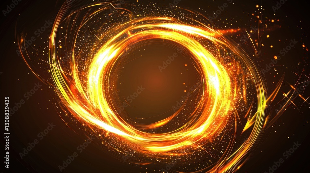 Poster abstract ring background with glowing swirling background. vector swirl trail effect. abstract vecto