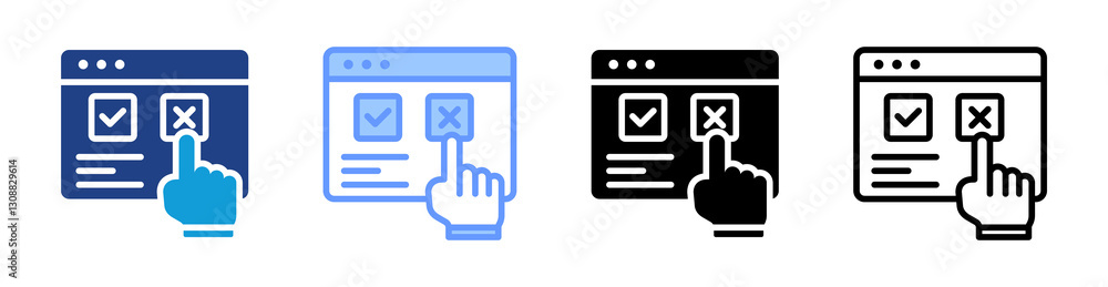 Poster opt out icon set multiple style collection