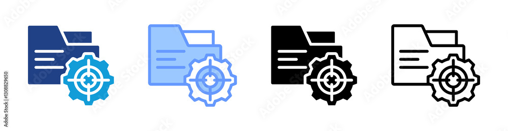 Poster targeting icon set multiple style collection