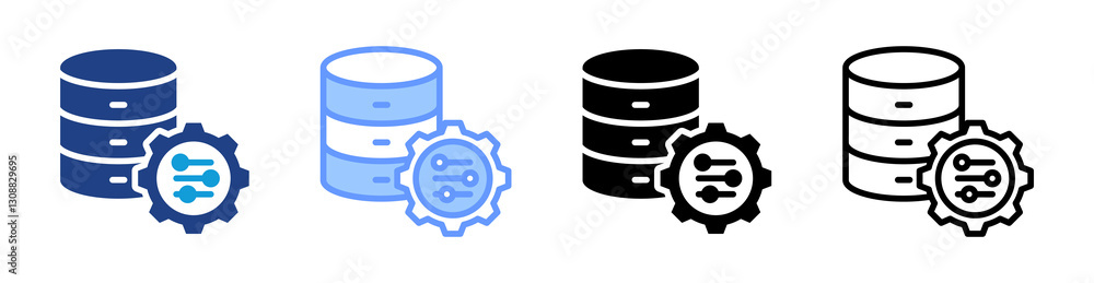 Poster Data Controller icon set multiple style collection