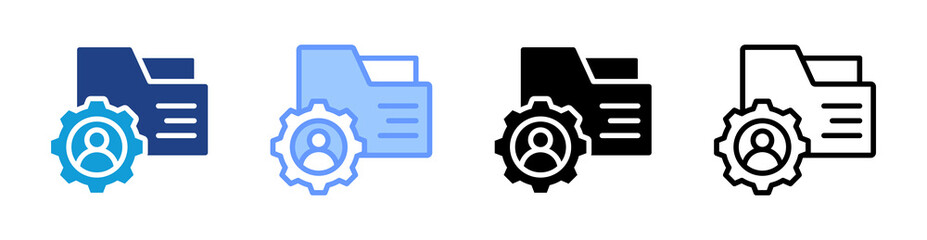 Data Subject icon set multiple style collection