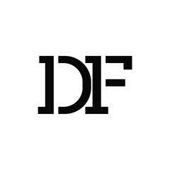 DF monogram logo design letter text name symbol monochrome logotype alphabet character simple logo