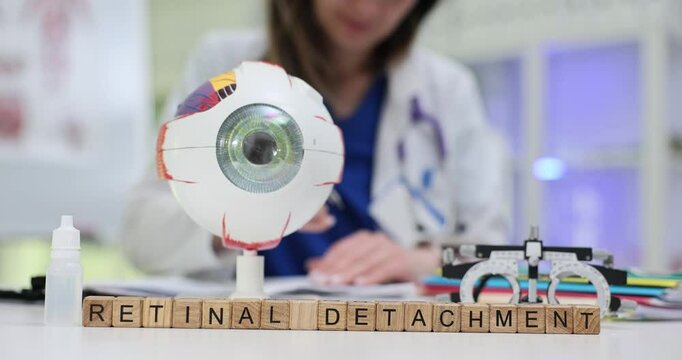 This model of the human eye illustrates retinal detachment clearly and is intended solely for educational purposes
