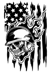 American Motorbiker Skull