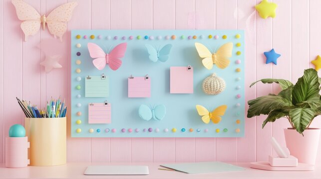 Pastel-Colored Kid's Study Board