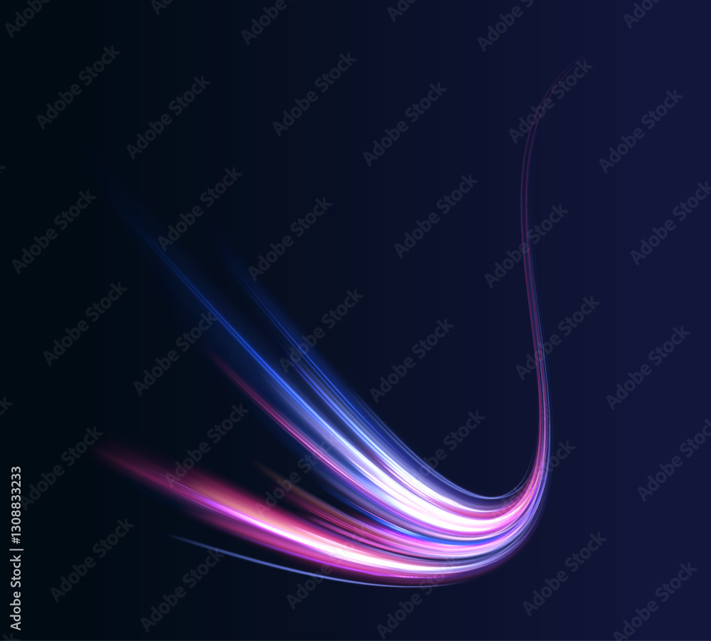 Poster concept of leading in business, hi tech products, warp speed wormhole science vector design. the ene