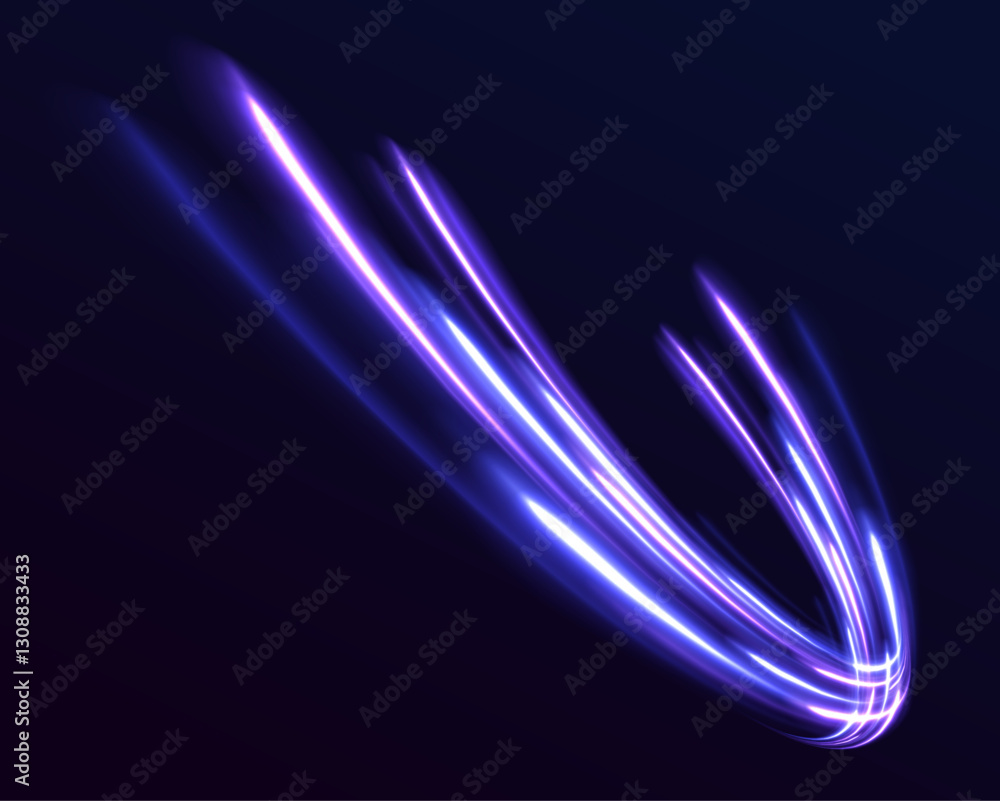 Poster speed connection vector background. vector swirl trail effect. light trail wave, fire path trace lin