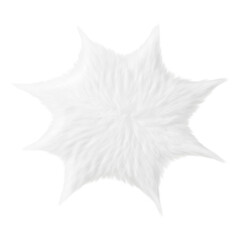 White explosion bubble png fluffy 3D shape, transparent background