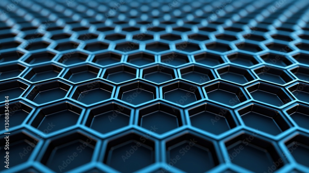 Poster high-contrast metallic honeycomb pattern with intricate design