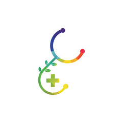 Leaf stethoscope vector logo design. Suitable for health, natural and leaf symbol