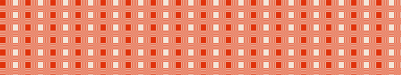 Red retro checkered pattern. Abstract poster background. Minimalist color cover template. Design for textile
