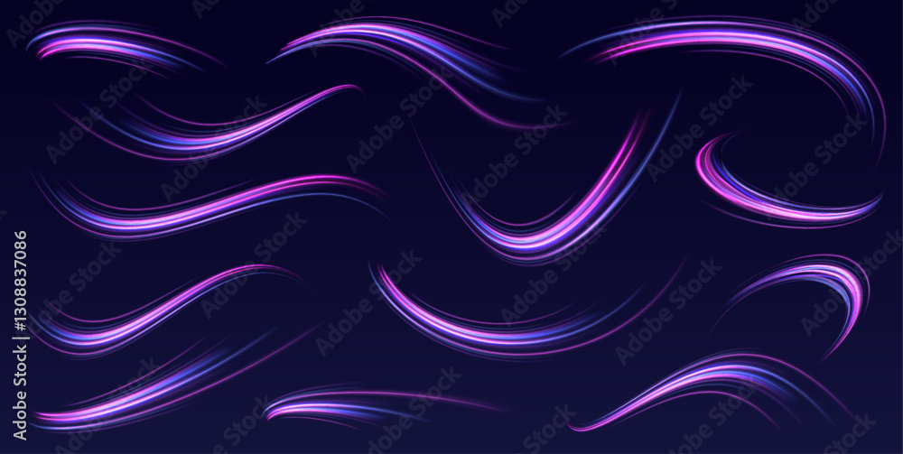 Fototapete speed connection vector background. a large set of low-poly designs made of thin lines in the form o