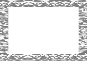 Abstract border of black and white curved lines. Border with abstract motif