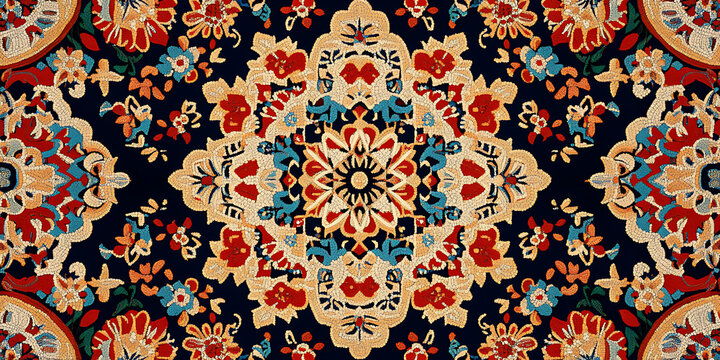 Seamless Traditional Emirati Sadu Weaving Pattern in Earthy Tones for Textile, Rugs, or Interior Design