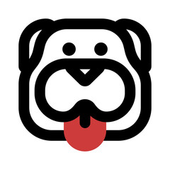 bulldog face mixed style