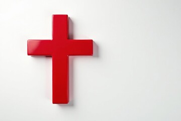 Obraz premium Crisp red cross against clean white background, interface element, vector